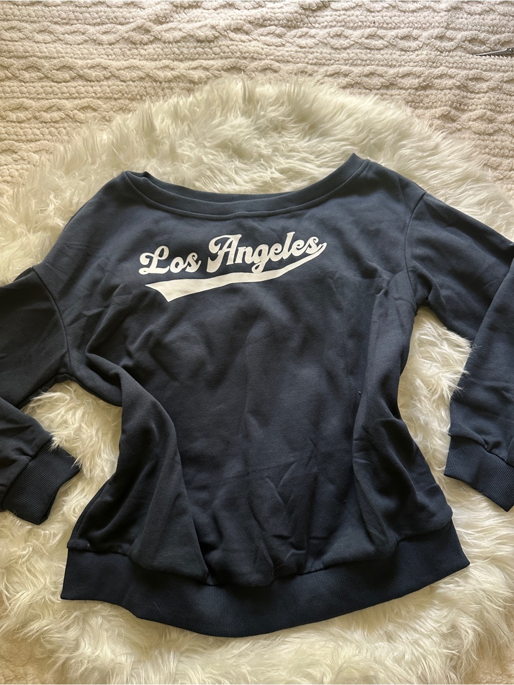Los Angeles Graphic Sweatshirt - Navy with White Script